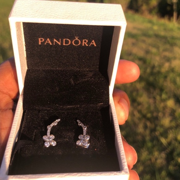 Draped Four-Petal Flower Stud Earrings from Pandora - retired - Picture 9 of 11